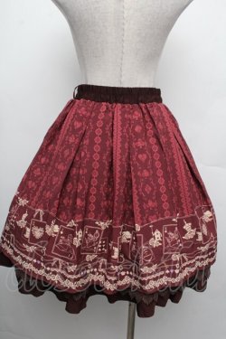 画像2: axes femme / トランプメルヘン柄スカート/Disney  ワイン S-26-02-15-055-AX-SK-HR-ZS