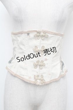 画像1: ALICE and the PIRATES / Marionette Chris柄ショートコルセット  オフ S-26-02-15-011-PA-TO-AS-ZS