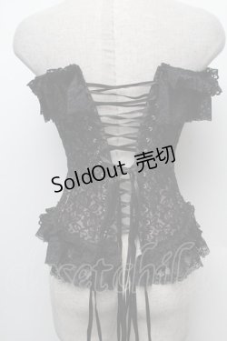 画像2: PrivateSquare. / ローズレースコルセット  黒ｘベージュ S-26-02-15-013-LO-ZA-HR-ZS