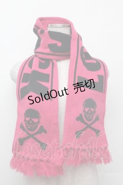 画像1: SUPER LOVERS / プリントマフラー  ピンク S-26-02-15-002-PU-ZA-HR-ZS