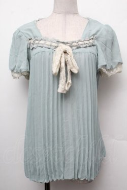 画像1: axes femme / /シフォンプリーツトップス  ミント S-26-02-15-020-AX-TO-HR-ZS