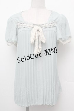 画像1: axes femme / /シフォンプリーツトップス  ミント S-26-02-15-020-AX-TO-HR-ZS