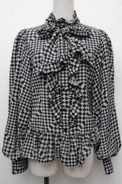 画像1: ALICE and the PIRATES / ダイヤの迷宮ブラウス  グレーｘ黒 S-26-02-15-022-PA-BL-AS-ZS