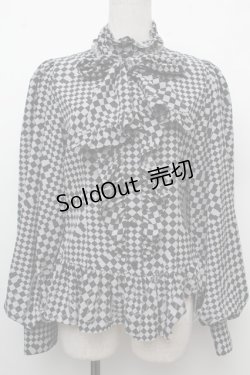 画像1: ALICE and the PIRATES / ダイヤの迷宮ブラウス  グレーｘ黒 S-26-02-15-022-PA-BL-AS-ZS