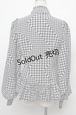 画像2: ALICE and the PIRATES / ダイヤの迷宮ブラウス  グレーｘ黒 S-26-02-15-022-PA-BL-AS-ZS