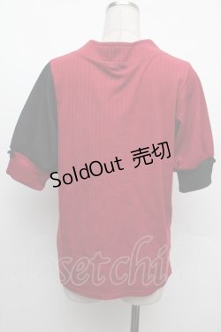 画像2: axes femme / チャイナ釦バイカラープルオーバー  赤 S-26-02-15-023-AX-TO-AS-ZS