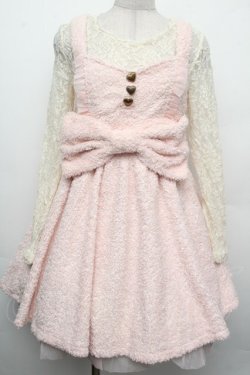 画像1: LIZ LISA / ボアワンピース  ピンク S-26-02-15-033-LO-OP-AS-ZS