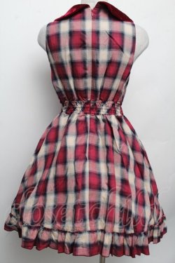 画像2: LIZ LISA / 裾ストリングチェックワンピース  ワイン S-26-02-15-036-LO-OP-AS-ZS