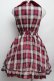 画像2: LIZ LISA / 裾ストリングチェックワンピース  ワイン S-26-02-15-036-LO-OP-AS-ZS (2)