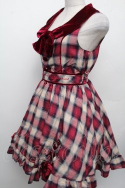 画像3: LIZ LISA / 裾ストリングチェックワンピース  ワイン S-26-02-15-036-LO-OP-AS-ZS