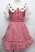LIZ LISA / ストロベリーレースギンガムワンピース  赤Ｘ白 S-26-02-15-038-LO-OP-AS-ZS
