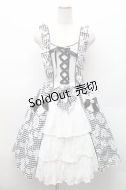 画像1: BABY,THE STARS SHINE BRIGHT / Fragrant Floral Menuet ジャンパースカート  黒ｘ白 S-26-02-17-034-BA-OP-HR-ZS