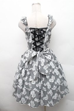 画像2: BABY,THE STARS SHINE BRIGHT / Fragrant Floral Menuet ジャンパースカート  黒ｘ白 S-26-02-17-034-BA-OP-HR-ZS