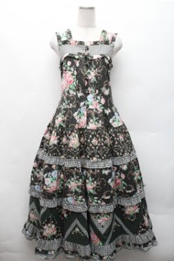 画像1: Surfacespell / Dreamland前開きジャンパースカート  グリーン S-26-02-17-035-LO-OP-AS-ZS