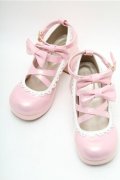 axes femme kawaii / ダブルリボンスカラップパンプス M ピンク S-26-02-17-006-AX-SH-HR-ZS