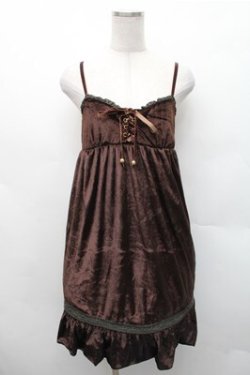 画像1: LIZ LISA / ベロアキャミソールワンピース  ブラウン S-26-02-17-039-LO-TO-AS-ZS