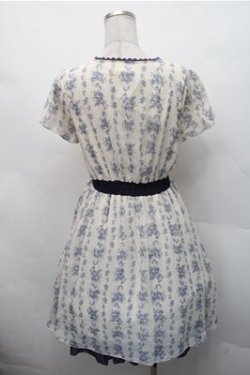 画像2: axes femme / ブーケストライプワンピース  オフｘ紺 S-26-02-17-041-AX-OP-AS-ZS