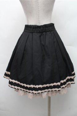 画像2: axes femme / レース付きタックスカート  黒 S-26-02-17-044-AX-SK-AS-ZS