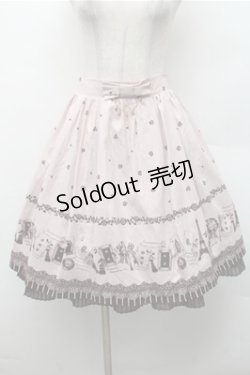 画像1: axes femme / 単色パネルパリ柄スカート  ピンク S-26-02-17-045-AX-SK-AS-ZS