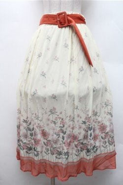 画像1: axes femme / アネモネ柄パイピングスカート  オフ S-26-02-17-051-AX-SK-AS-ZS