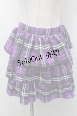 画像1: SEXY DYNAMITE LONDON / タータンチェックティアードスカート  紫 S-26-02-17-052-PU-SK-HR-ZS