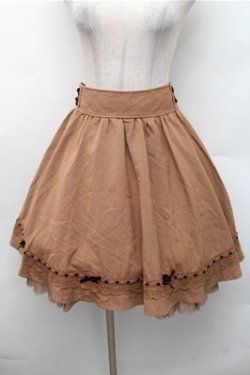 画像1: axes femme POETIQUE / 刺繍入り雪柄ミドルスカート  ベージュ S-26-02-17-053-AX-SK-HR-ZS