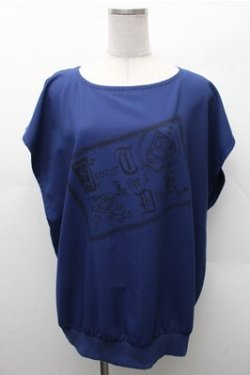 画像1: Deorart / 裾絞り ルーズ ノースリーブ タンクトップ  青 S-26-02-17-014-PU-TO-AS-ZS