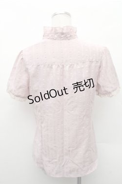 画像2: axes femme / カットドビーストライプ半袖ブラウス  ピンク S-26-02-17-015-AX-BL-AS-ZS