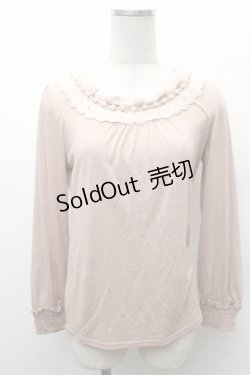 画像1: axes femme / /レースデザインカットソー  ピンク S-26-02-17-016-AX-TO-AS-ZS