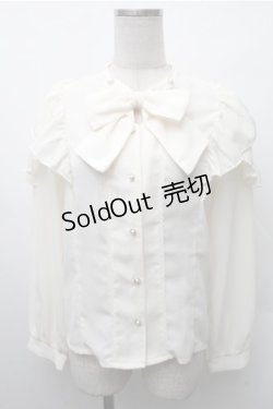 画像1: axes femme POETIQUE / リボン付フリル長袖ブラウス  オフ S-26-02-17-019-AX-BL-AS-ZS