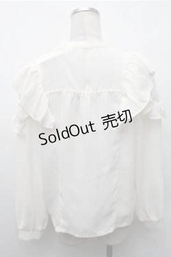 画像2: axes femme POETIQUE / リボン付フリル長袖ブラウス  オフ S-26-02-17-019-AX-BL-AS-ZS