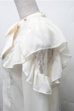 画像3: axes femme POETIQUE / リボン付フリル長袖ブラウス  オフ S-26-02-17-019-AX-BL-AS-ZS