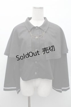 画像1: axes femme / チェーン付ケープジャケット  黒 S-26-02-17-023-AX-TO-AS-ZS