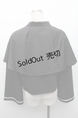 画像2: axes femme / チェーン付ケープジャケット  黒 S-26-02-17-023-AX-TO-AS-ZS