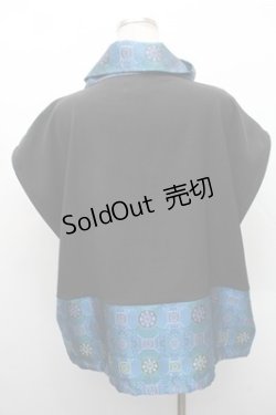 画像2: Deorart / チャイナ・中華ボタン　ジレ ベスト  黒ｘ青 S-26-02-17-025-PU-TO-AS-ZS