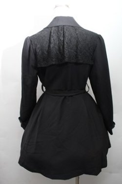 画像2: axes femme / レース重ねクラシックコート  黒 S-26-02-17-027-AX-CO-AS-ZS