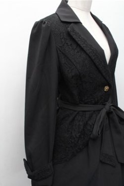 画像3: axes femme / レース重ねクラシックコート  黒 S-26-02-17-027-AX-CO-AS-ZS