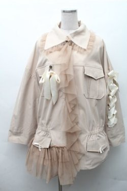 画像1: Swankiss / リボンチュールジャケット  オフ S-26-02-17-028-CA-JA-AS-ZS