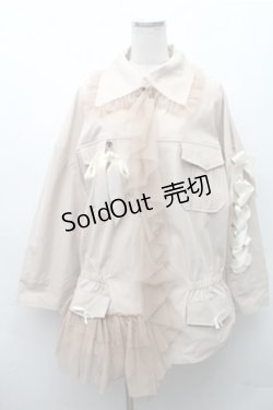 画像1: Swankiss / リボンチュールジャケット  オフ S-26-02-17-028-CA-JA-AS-ZS