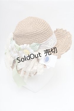 画像1: Hoshibako Works / チェルシーガールソフト麦わらハット  ベージュ S-26-02-17-005-LO-AC-AS-ZS