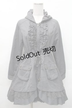 画像1: axes femme / レースギャザーフリルコート  グレー S-26-02-17-030-AX-CO-AS-ZS