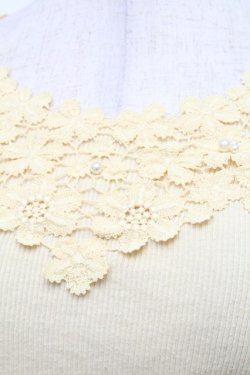 画像3: axes femme / 吸水速乾モチーフレースタンク  イエロー S-26-02-18-027-AX-TO-HR-ZS