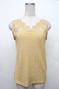 axes femme / 繊細レースタンク  イエロー S-26-02-18-028-AX-TO-HR-ZS