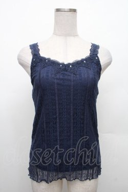 画像1: axes femme / 総レースキャミタンク  紺 S-26-02-18-030-AX-TO-HR-ZS