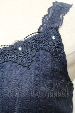 画像3: axes femme / 総レースキャミタンク  紺 S-26-02-18-030-AX-TO-HR-ZS