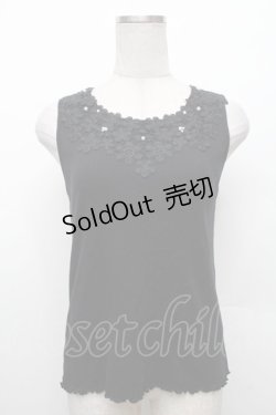 画像1: axes femme / 吸水速乾モチーフレースタンク  黒 S-26-02-18-032-AX-TO-HR-ZS