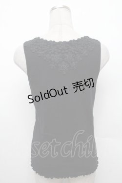 画像2: axes femme / 吸水速乾モチーフレースタンク  黒 S-26-02-18-032-AX-TO-HR-ZS