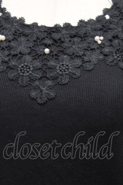 画像3: axes femme / 吸水速乾モチーフレースタンク  黒 S-26-02-18-032-AX-TO-HR-ZS