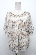 axes femme / /お花シフォントップス  アイボリー S-26-02-18-034-AX-TO-HR-ZS