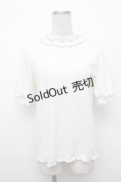 画像1: axes femme / バイカラーメロー袖レースプルオーバー  白 S-26-02-18-035-AX-TO-HR-ZS